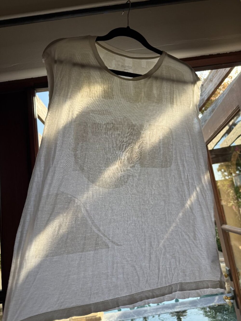 All Saints sleeveless soft cream / beige t-shirt